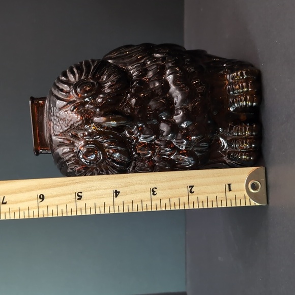 Vintage 1949s  Amber Glass Wise Old Owl Coin Bank. - Picture 8 of 8
